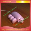 3D pig family branches funny soft pvc USB containers